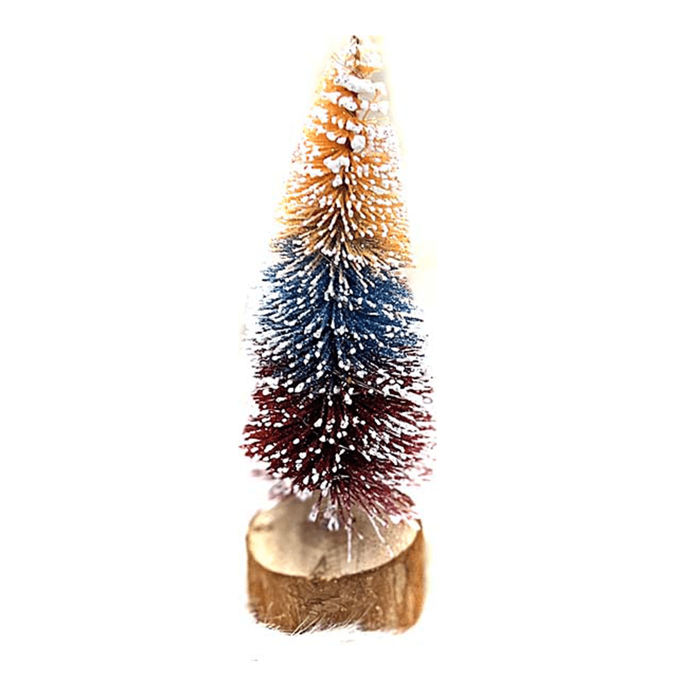 Χριστουγεννιατικο Διακοσμητικο Δεντρακι Τριχρωμο Με Glitter Kai Φωτακια 15Cm