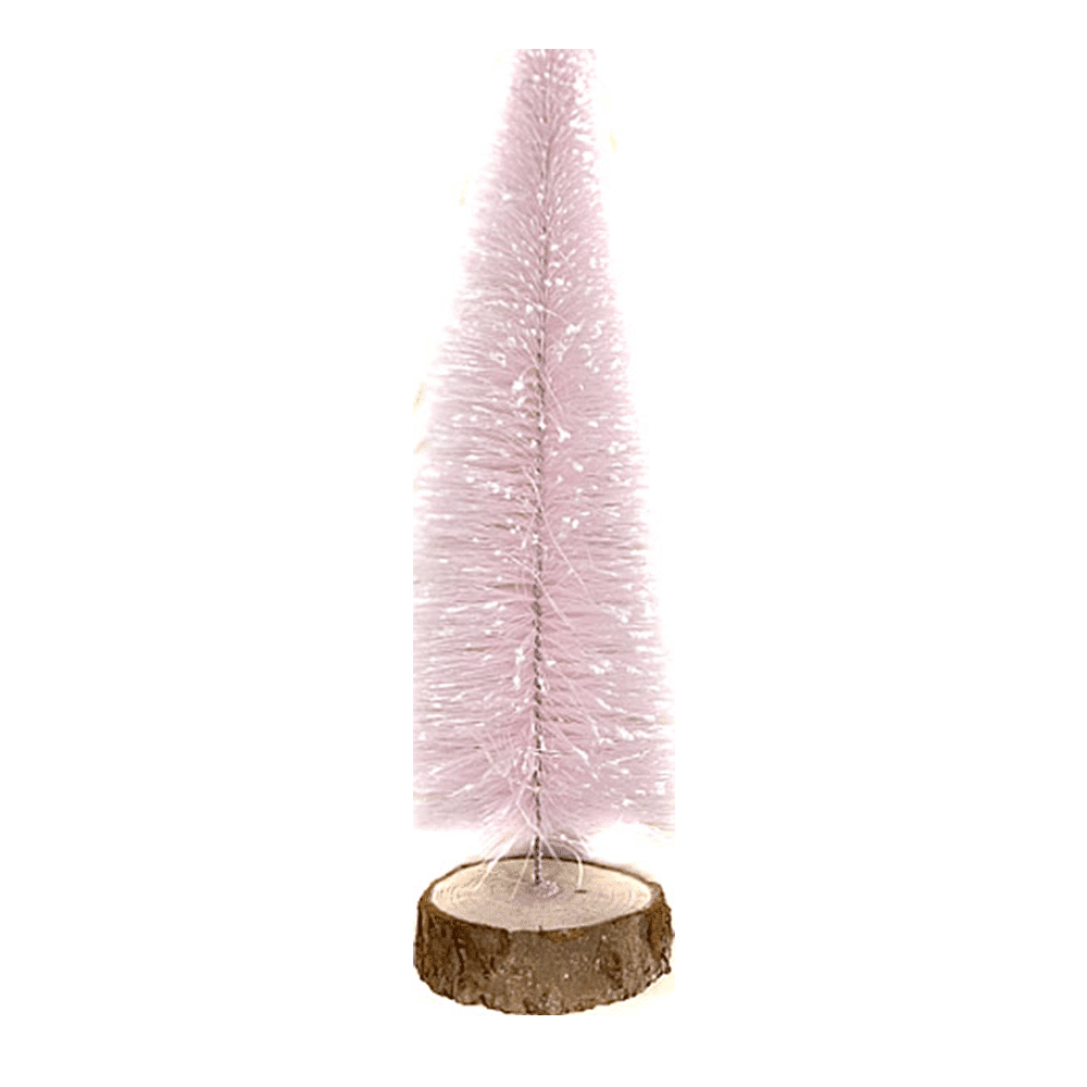 Χριστουγεννιατικο Διακοσμητικο Δεντρακι Ροζ Με Φωτακια 15Cm