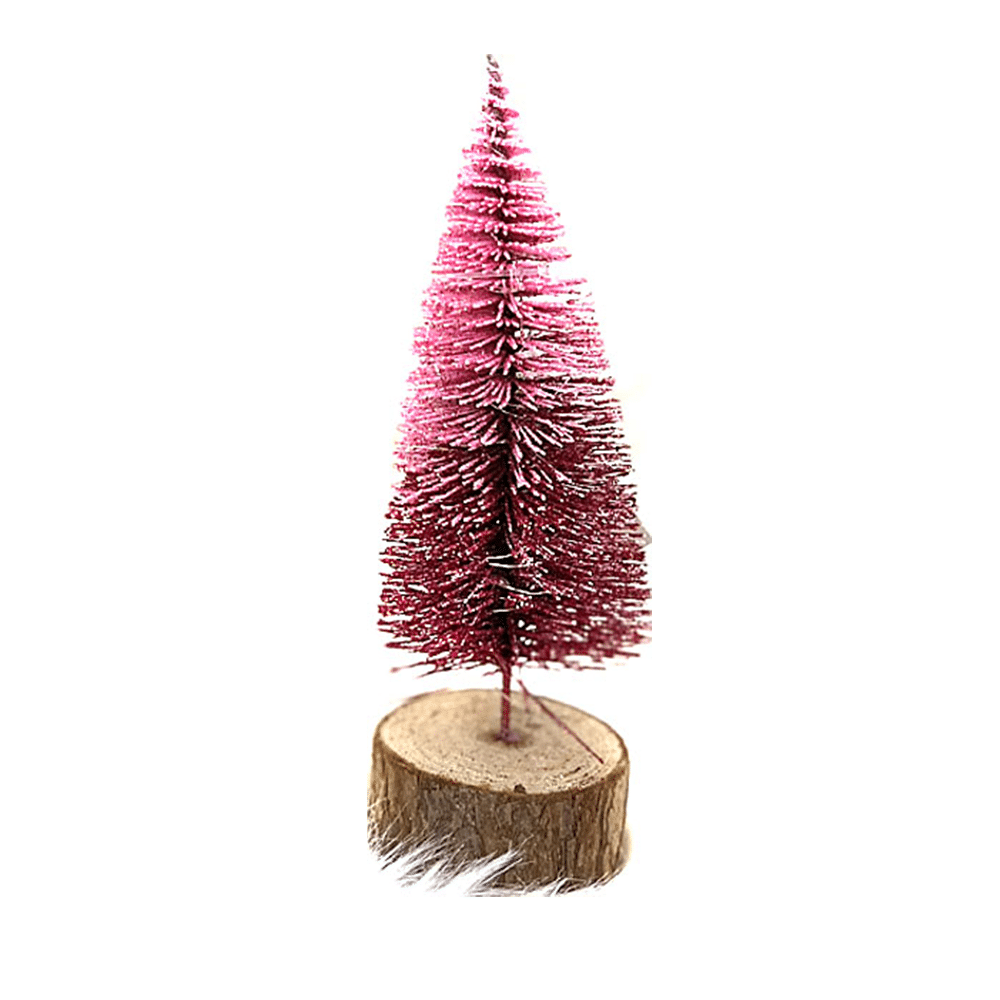 Χριστουγεννιατικο Διακοσμητικο Δεντρακι Διχρωμο Ροζ-Κοκκινο Με Glitter Και Φωτακια 15Cm