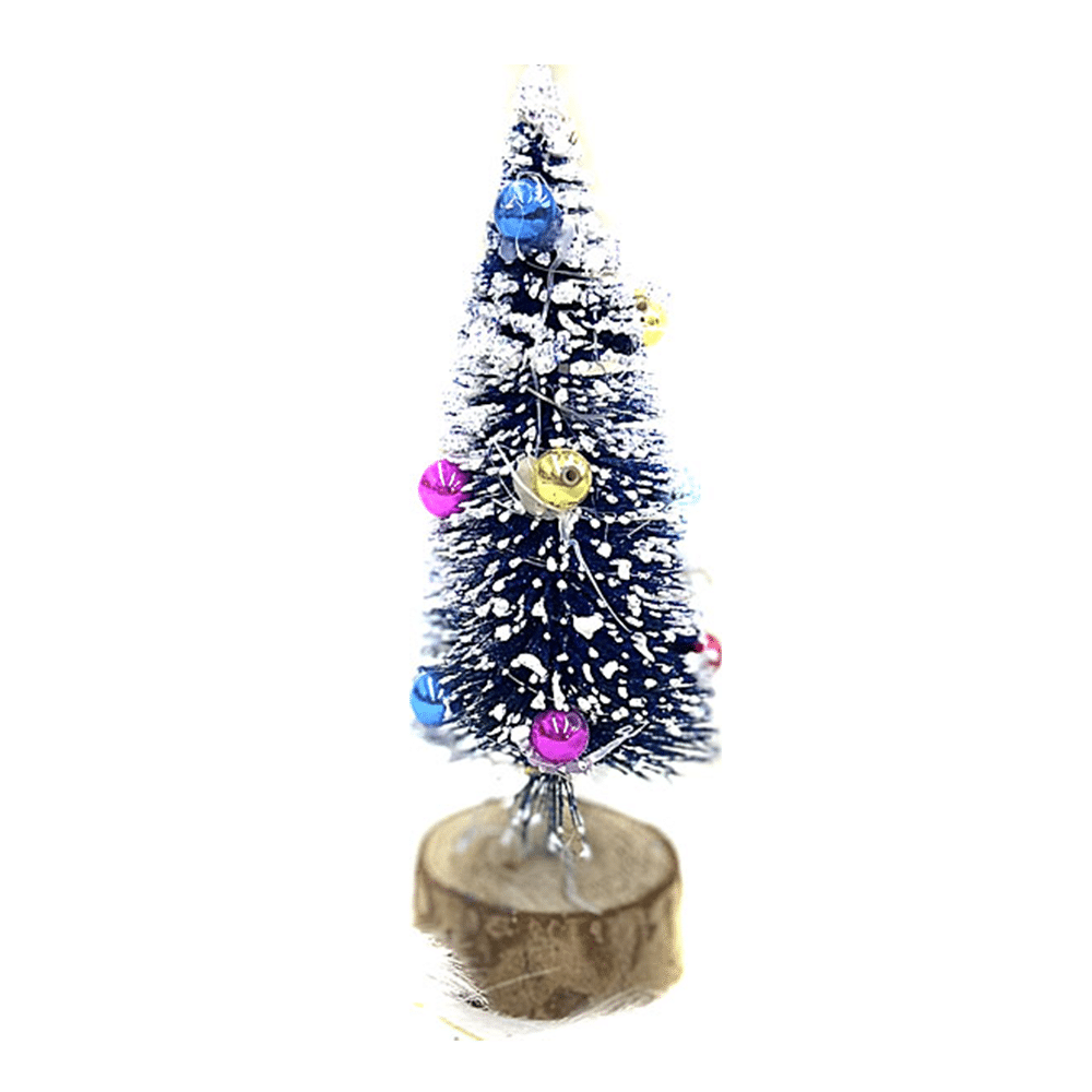 Χριστουγεννιατικο Διακοσμητικο Δεντρακι Μπλε Με Μπαλιτσες Και Φωτακια 25Cm