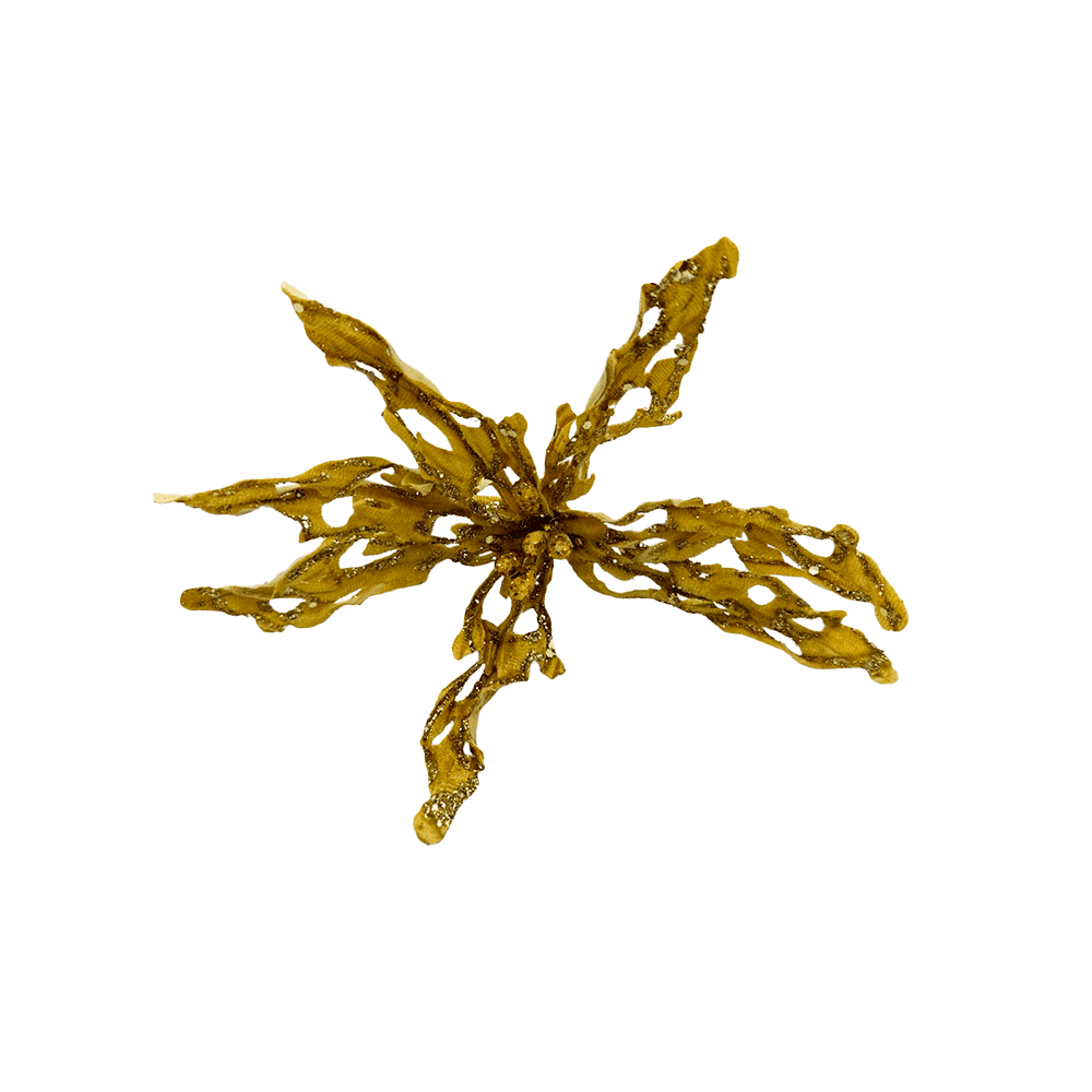 Διακοσμητικο Λουλουδι Χρυσο Με Glitter 26 Ek