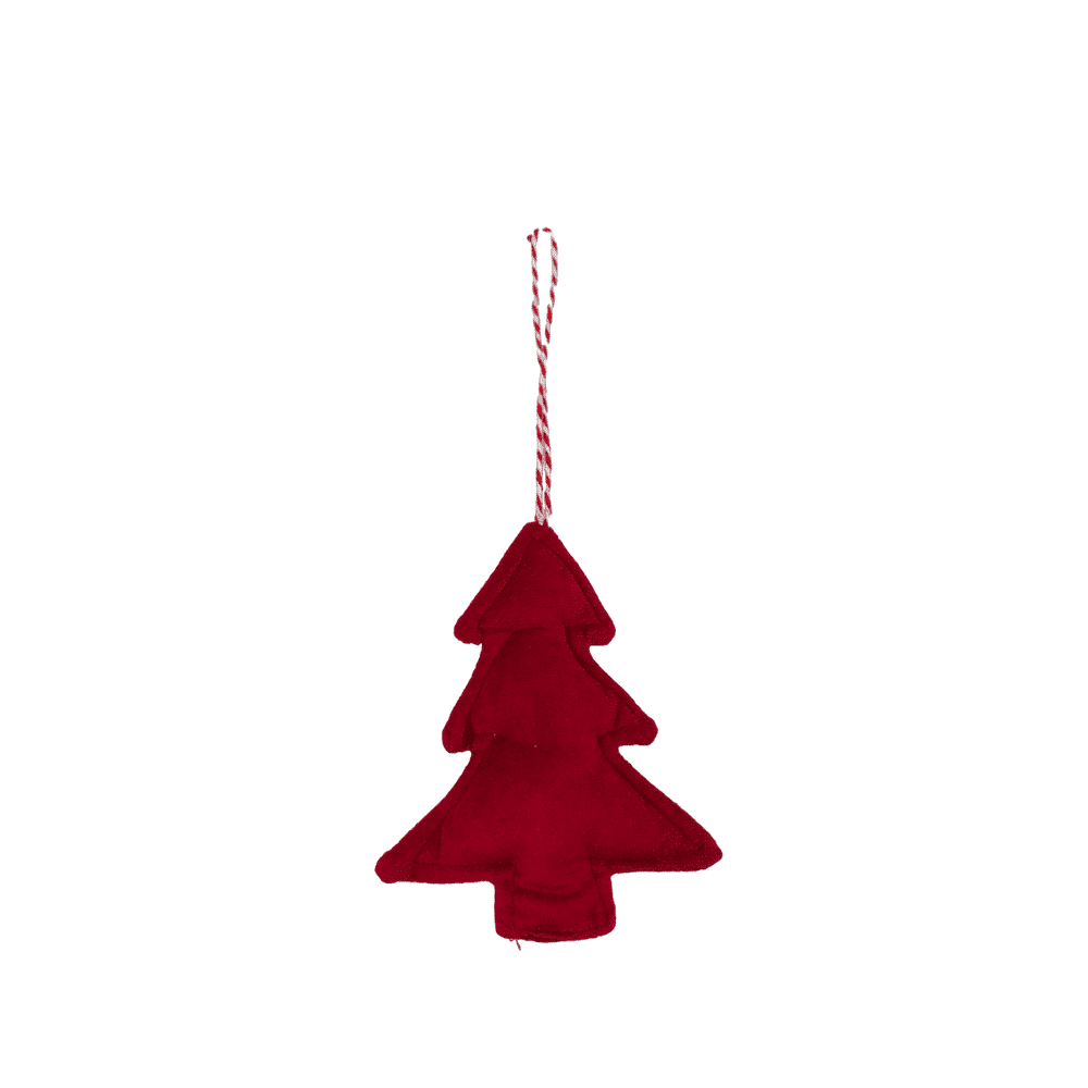 Χριστουγεννιατικο Στολιδι Κρεμαστο Κοκκινο Βελουδινο Αστερι- Ελατο 12Χ12Χ2Cm