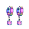Σκουλαρικι Surgical Steel Rainbow Hoop Με Ζαρι