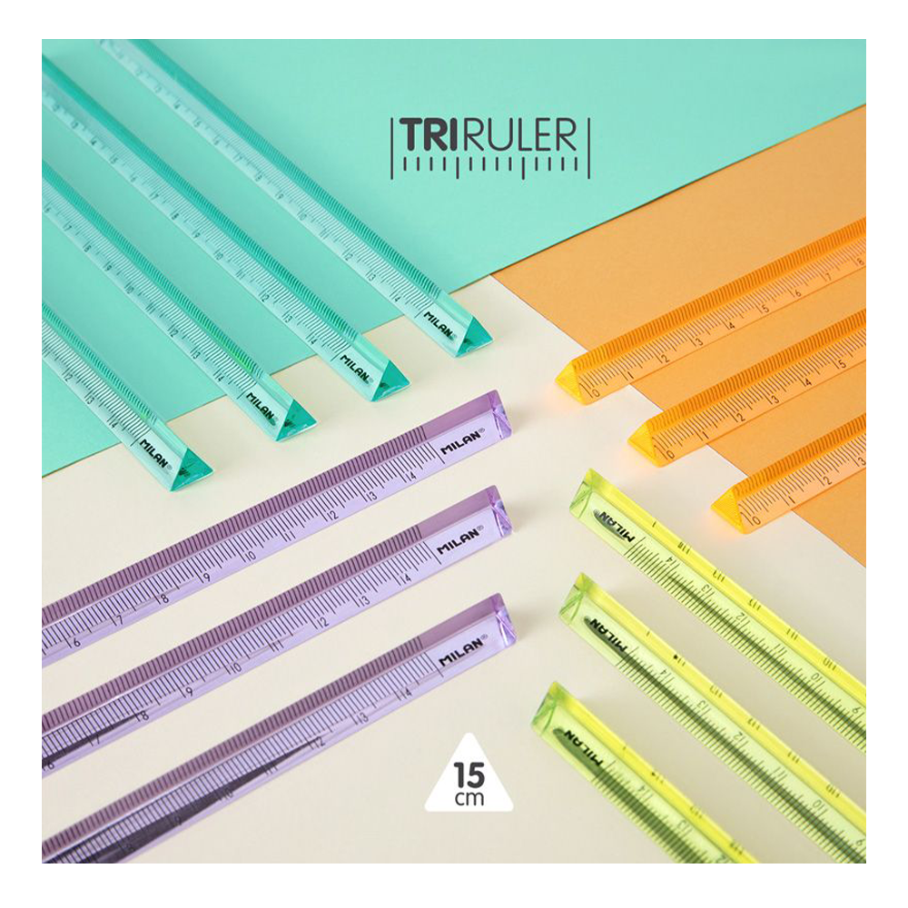 MILANMilan Χάρακας Τριγωνικός Pastel 15cmpapell.gr