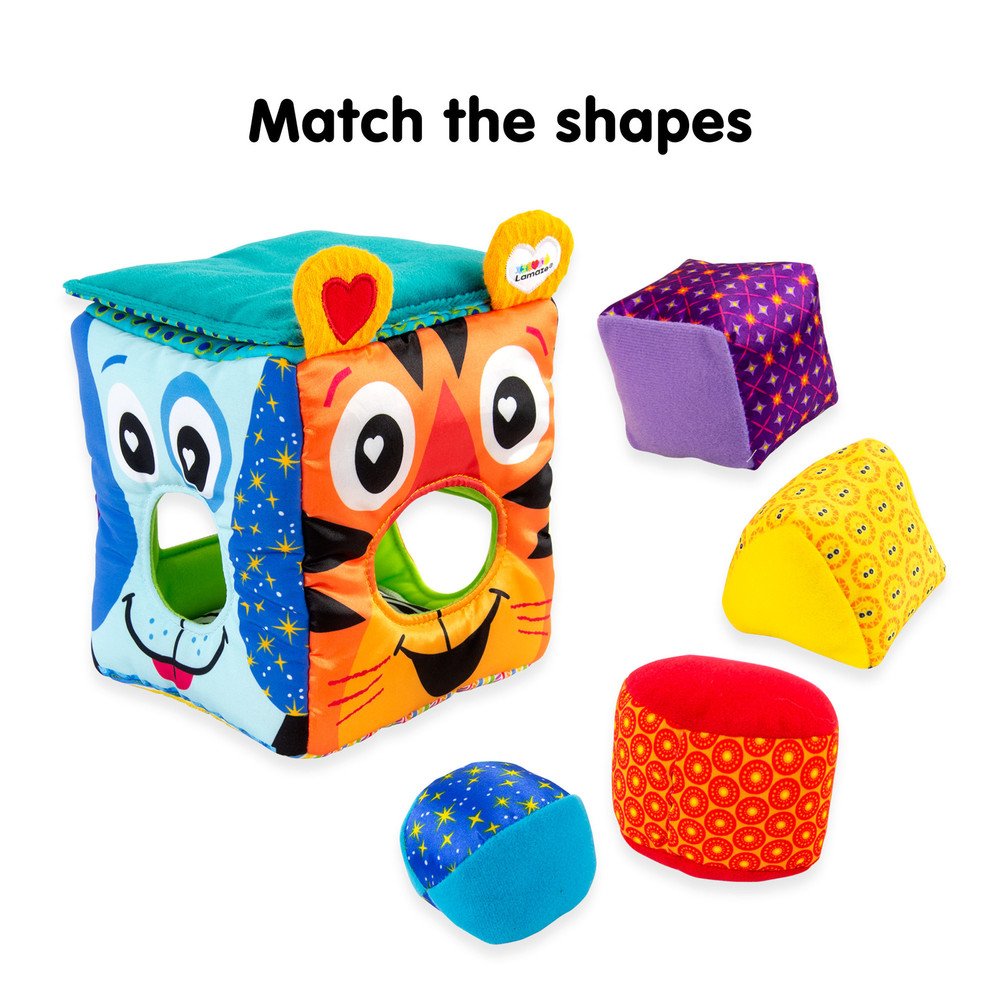Lamaze Μαλακος Κυβος Puzzle Ζωακια- Animal Faces Soft Sorter Lc27249