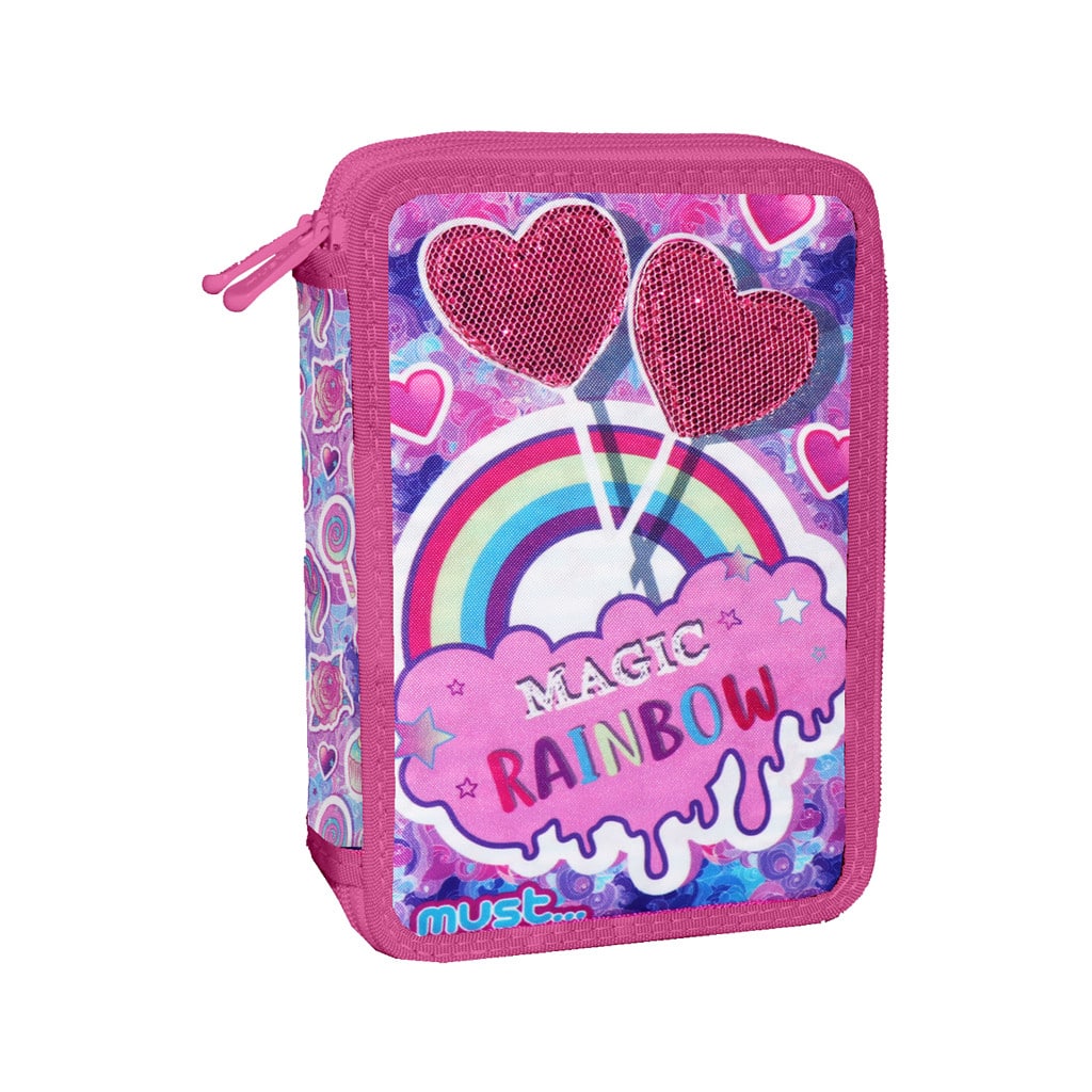 Κασετινα Διπλη Γεματη Magic Rainbow 15X5X21Cm Must