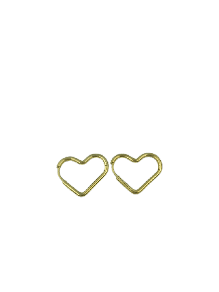 Σκουλαρικια Stainless Steel Σχημα Καρδια Φ1,5 Εκ Χρυσο