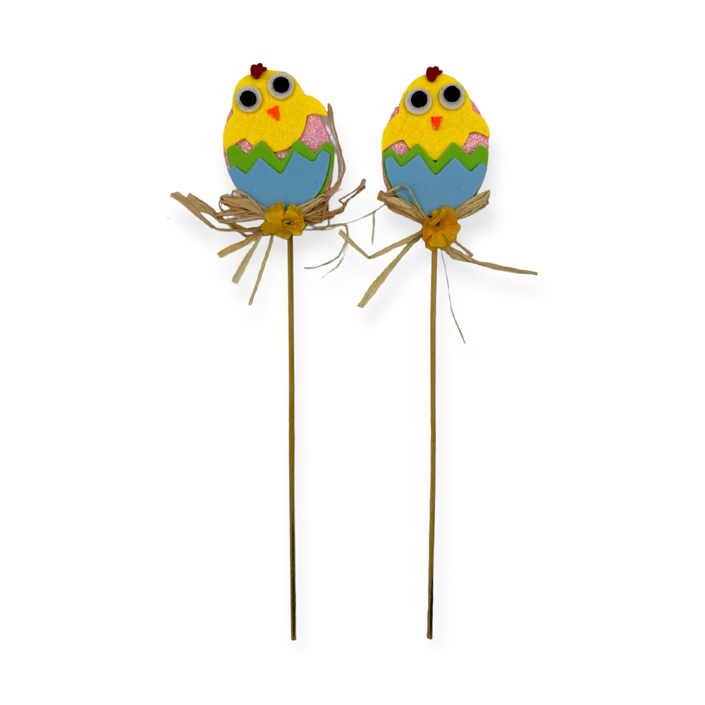 papell.grΣετ πασχαλινά τσόχινα διακοσμητικά στικ κοτοπουλάκι 2 τμχ 32 εκpapell.gr