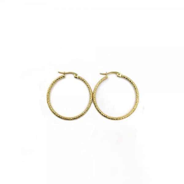 Κρικοι Stainless Steel Χρυσοι Αναγλυφοι Φ3Cm