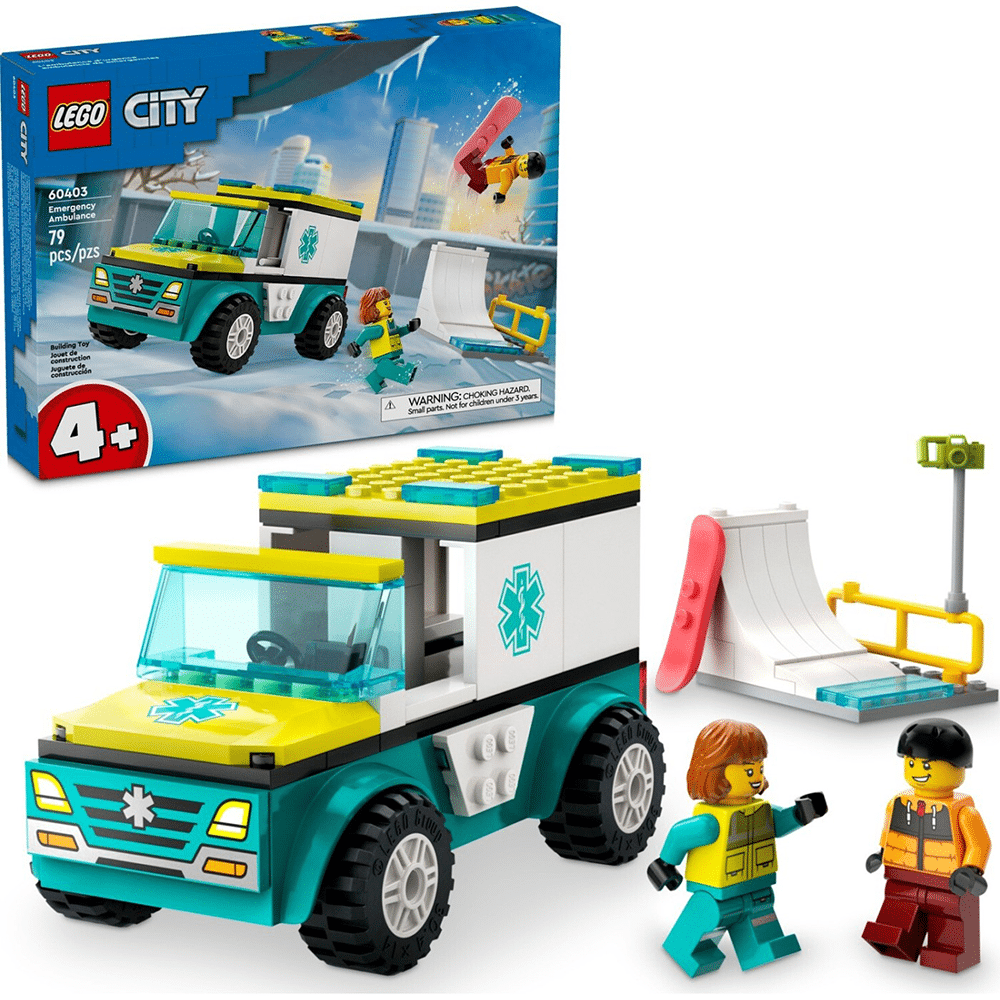 60403 Lego City Emergency Ambulance And Snowboard