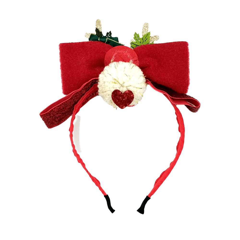 Χριστουγεννιατικη Στεκα Κοκκινος Φιογκος Με Αυτακια Και Μυτουλα