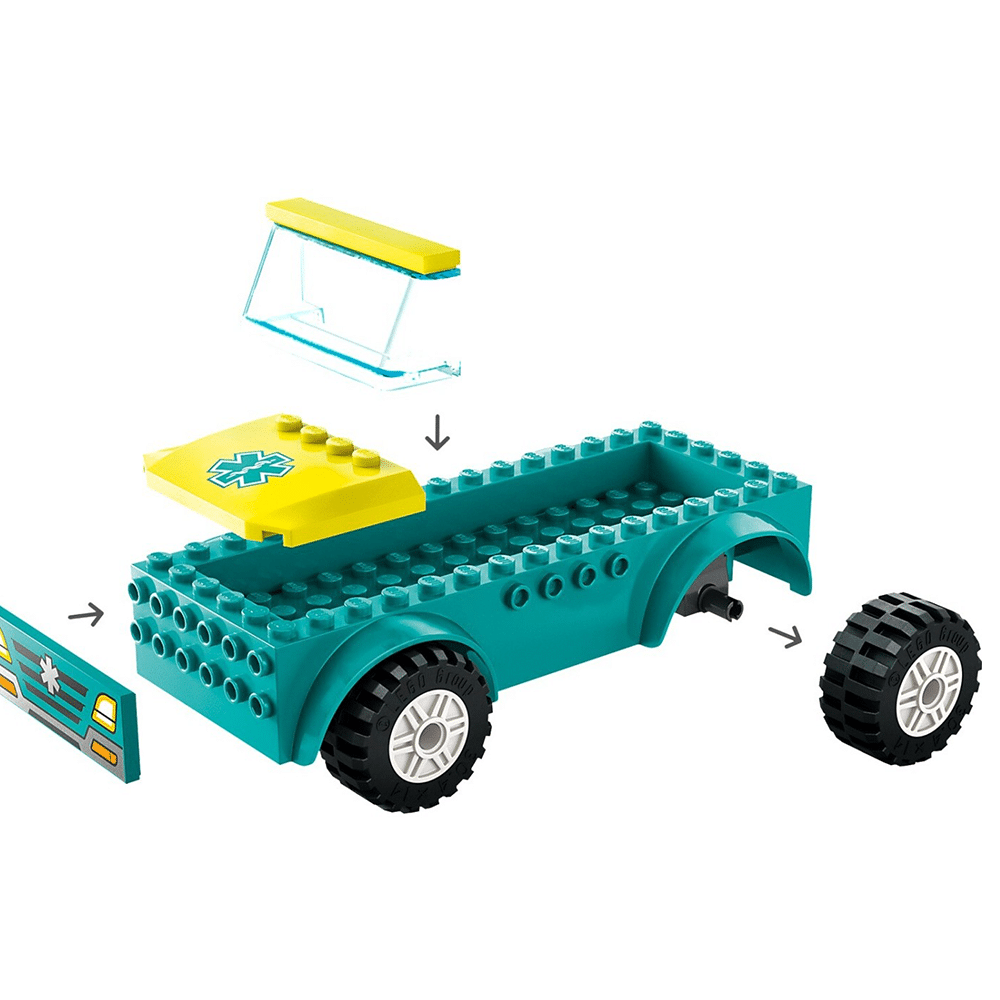 60403 Lego City Emergency Ambulance And Snowboard