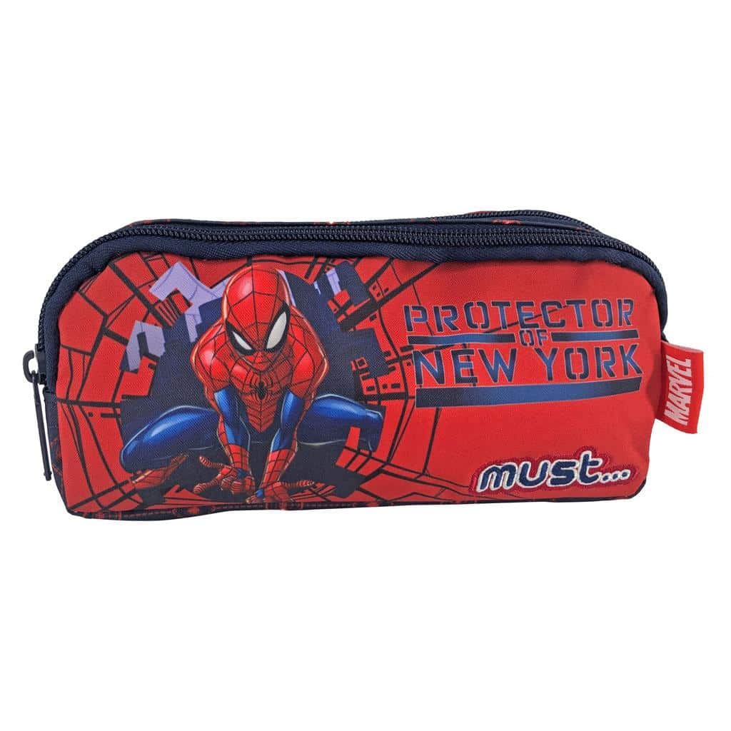 Must Σχολικη Κασετινα Βαρελακι Spiderman Protector Of New York 2 Θηκες