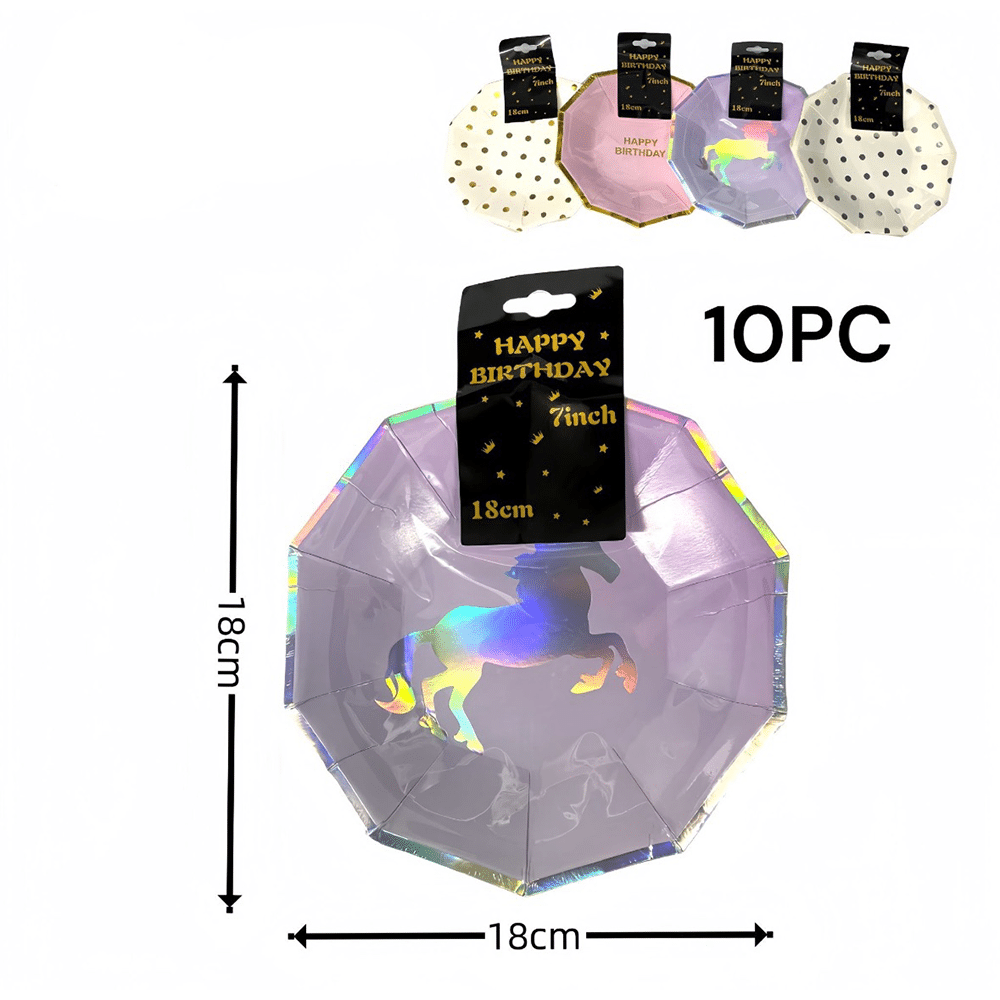 Πιατακια Party Πολυγωνικα 18Cm 10Pcs 4 Σχεδια