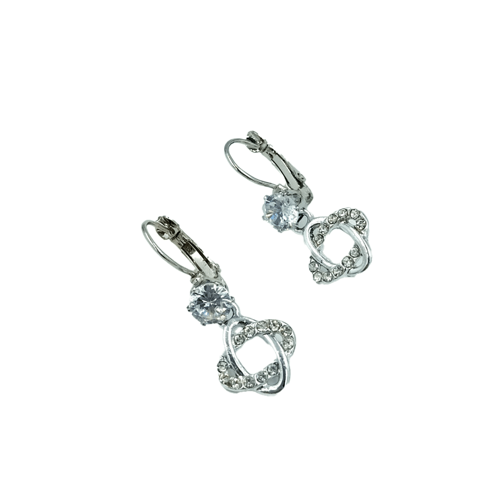 Σκουλαρικια Κρεμαστα Ενωμενα Οβαλ Με Στρας