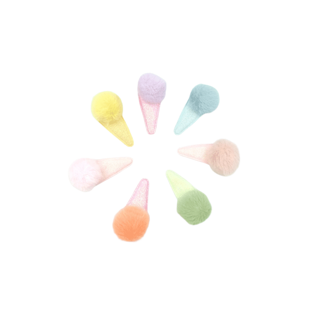 Κλιπ Μαλλιων Φουντιτσα Με Στρας Pastel Διαφορα Χρωματα