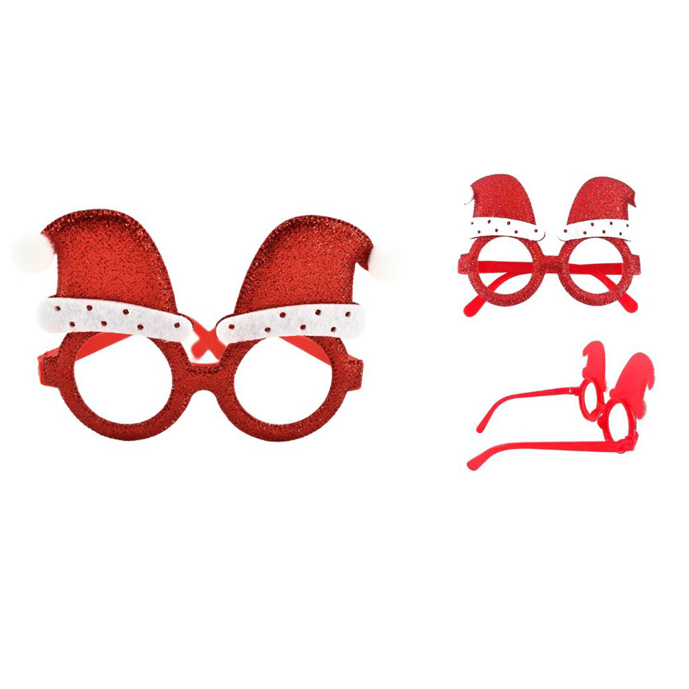 Χριστουγεννιατικα Γυαλια Glitter Χριστουγεννιατικο Σκουφακι