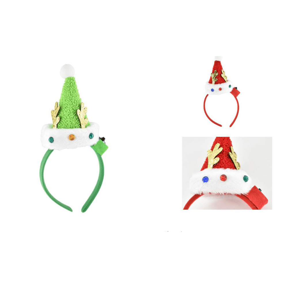 Χριστουγεννιατικη Στεκα Σκουφακι Ταρανδακι Με Φως 2 Χρωματα 23 Εκ