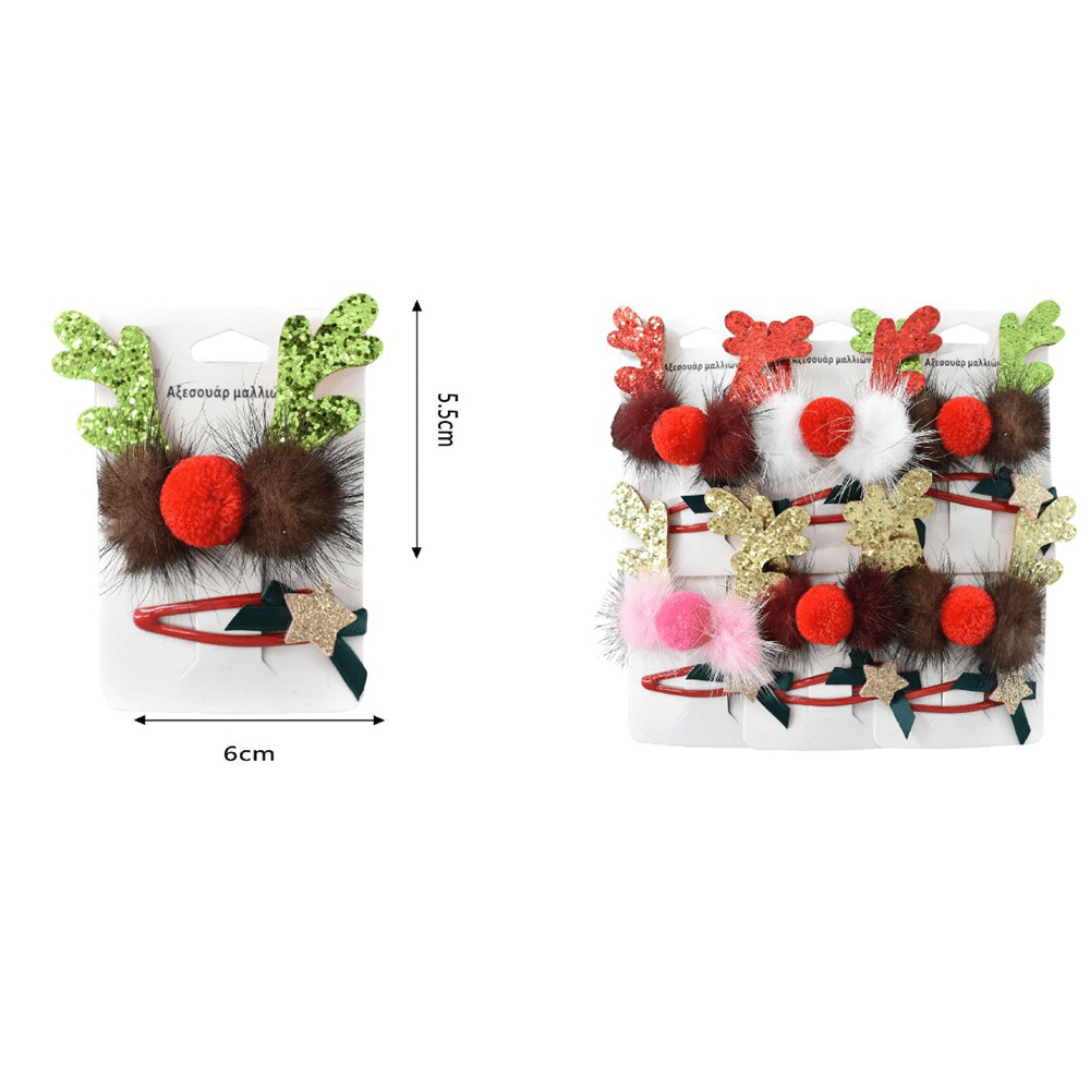 Χριστουγεννιατικο Κλιπς Μαλλιων Ταρανδακι Glitter