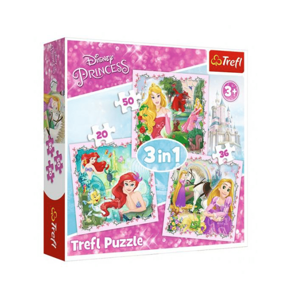 Trefl Puzzle 3 In 1 20/36/50Pcs Rapunzel, Aurora, Ariel