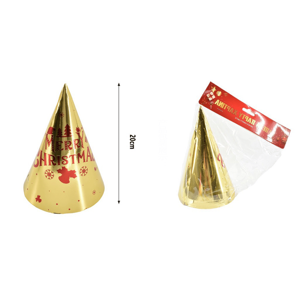 Χριστουγεννιατικα Καπελακια Party Χρυσο Merry Christmas 6Tmx
