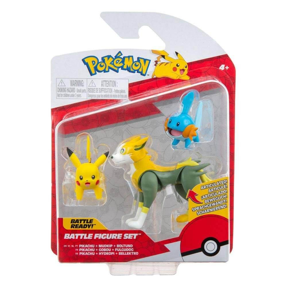 Pokemon - Mudkip, Pikachu &Amp; Boltund 3-Pack Φιγουρες Δρασης 5Εκ