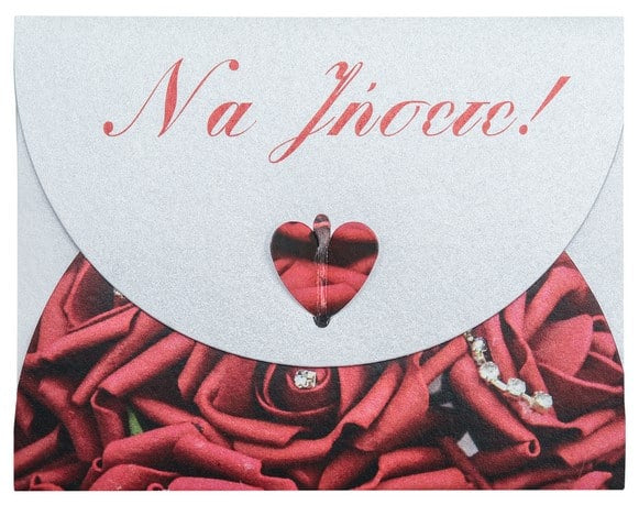 Ευχετηρια Καρτα Καρδια Τριανταφυλλα 'Να Ζησετε'