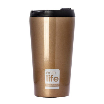 Ecolife Coffee Thermos Απο Ανοξειδωτο Ατσαλι Bronze 370Ml