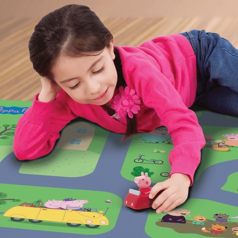 Peppa Pig Megamat Τσοχινο Χαλακι Με Οχημα Peppa