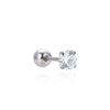 Surgical Steel 316Ltragus With Clear Zircon 3-4-5-6 Mm