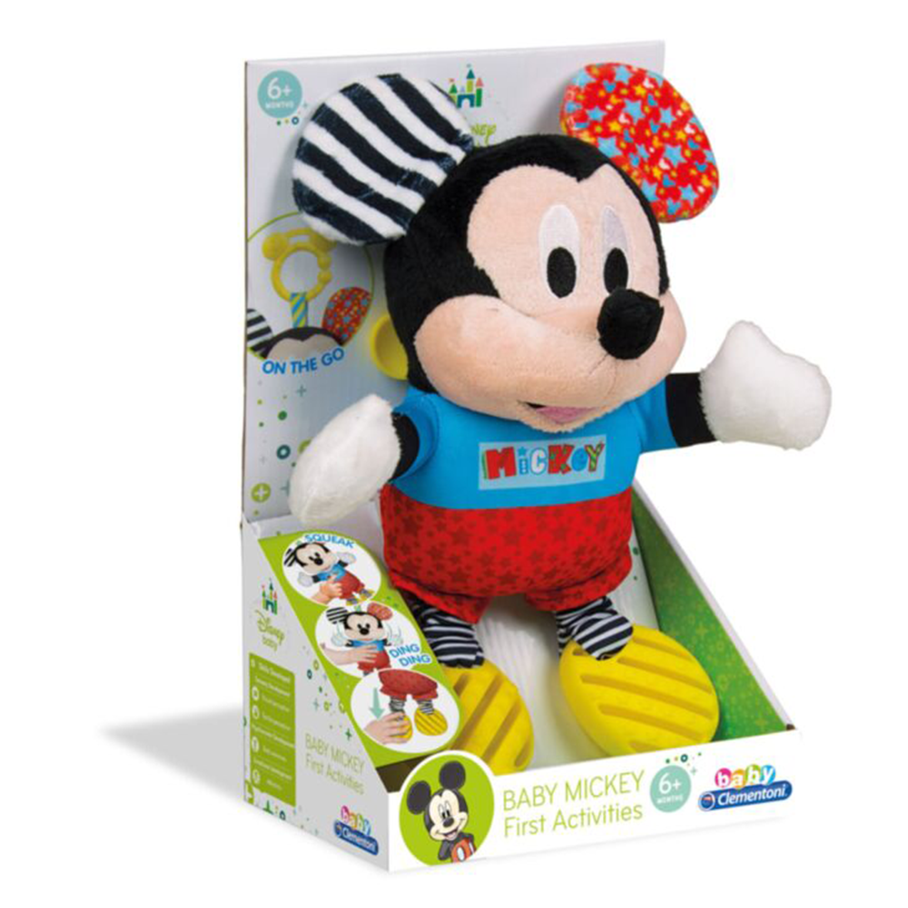 Baby Clementoni Disney Baby Βρεφικό Παιχνίδι Mickey Χνουδωτό-Κουδουνίστρα Για 6+ Μηνών