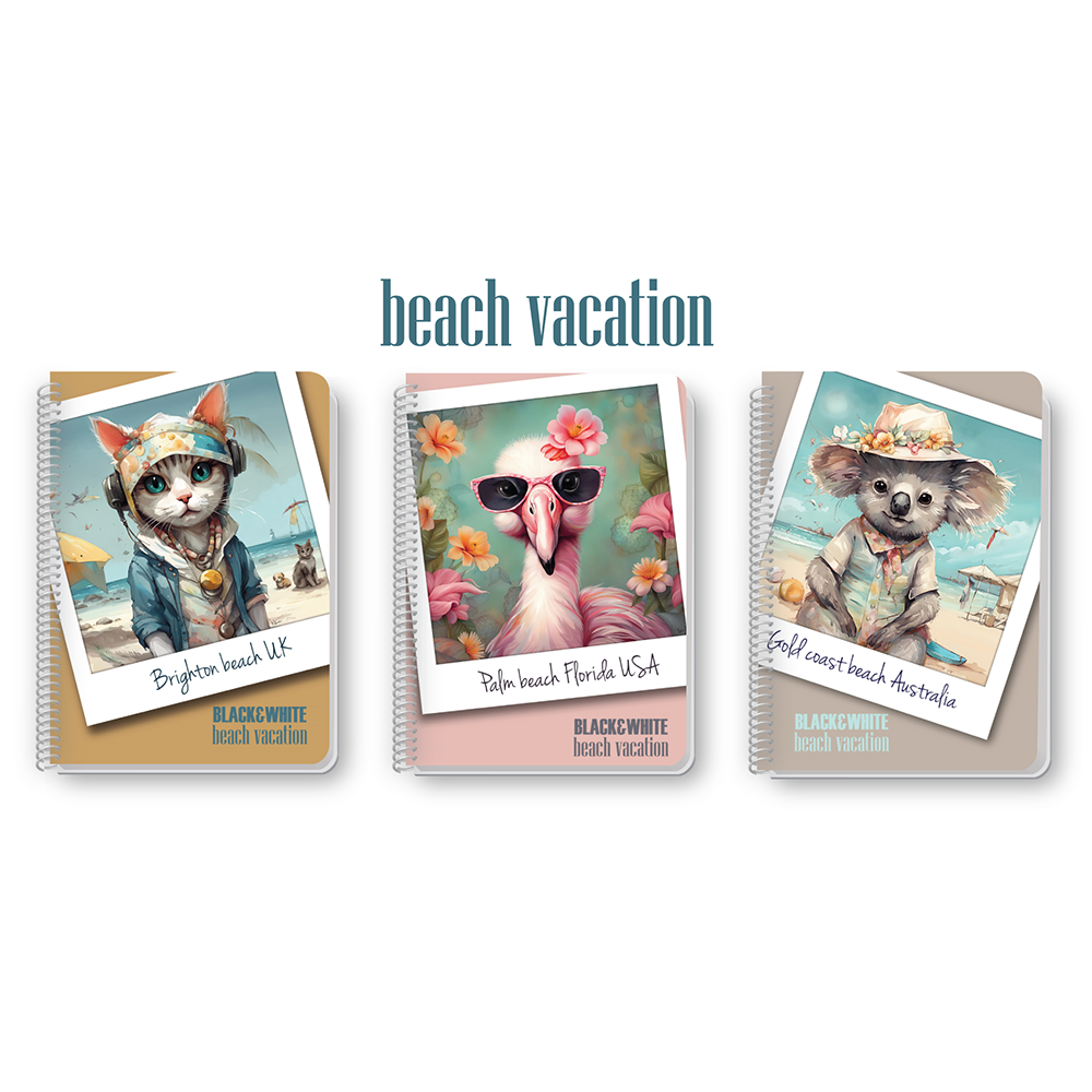 BLACK & WHITEBlack & White Τετράδιο Σπιράλ Vacationpapell.gr