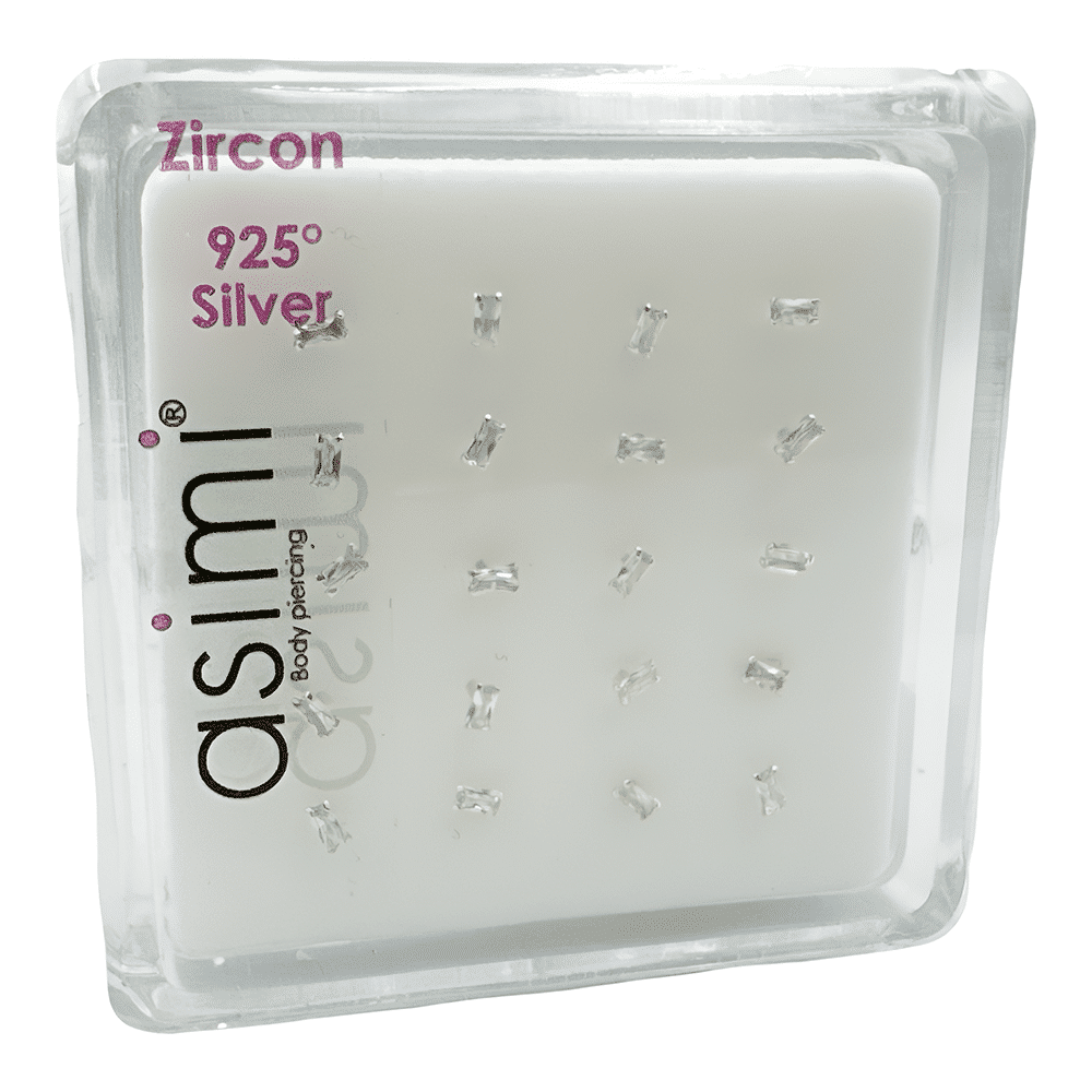 Ασημενιο Σκουλαρικι Μυτης Ορθογωνιο Ζιργκον