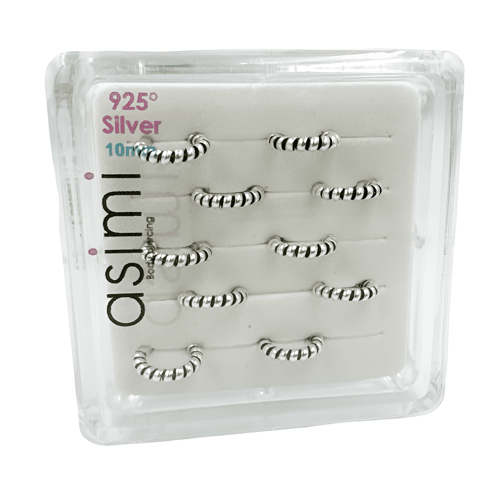 AsimiΑσημένιο Στριφτό Χοντρό Κρικάκι Μύτης 10mm 1 Τεμάχιοpapell.gr