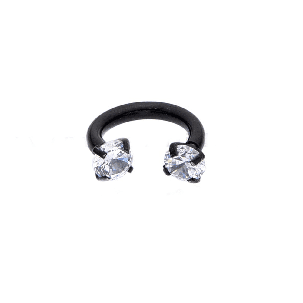 Μαyρο Σκουλαρiκι Barbell 1.2X6/8Mm Με Ζιργκον Surgical Steel 316L