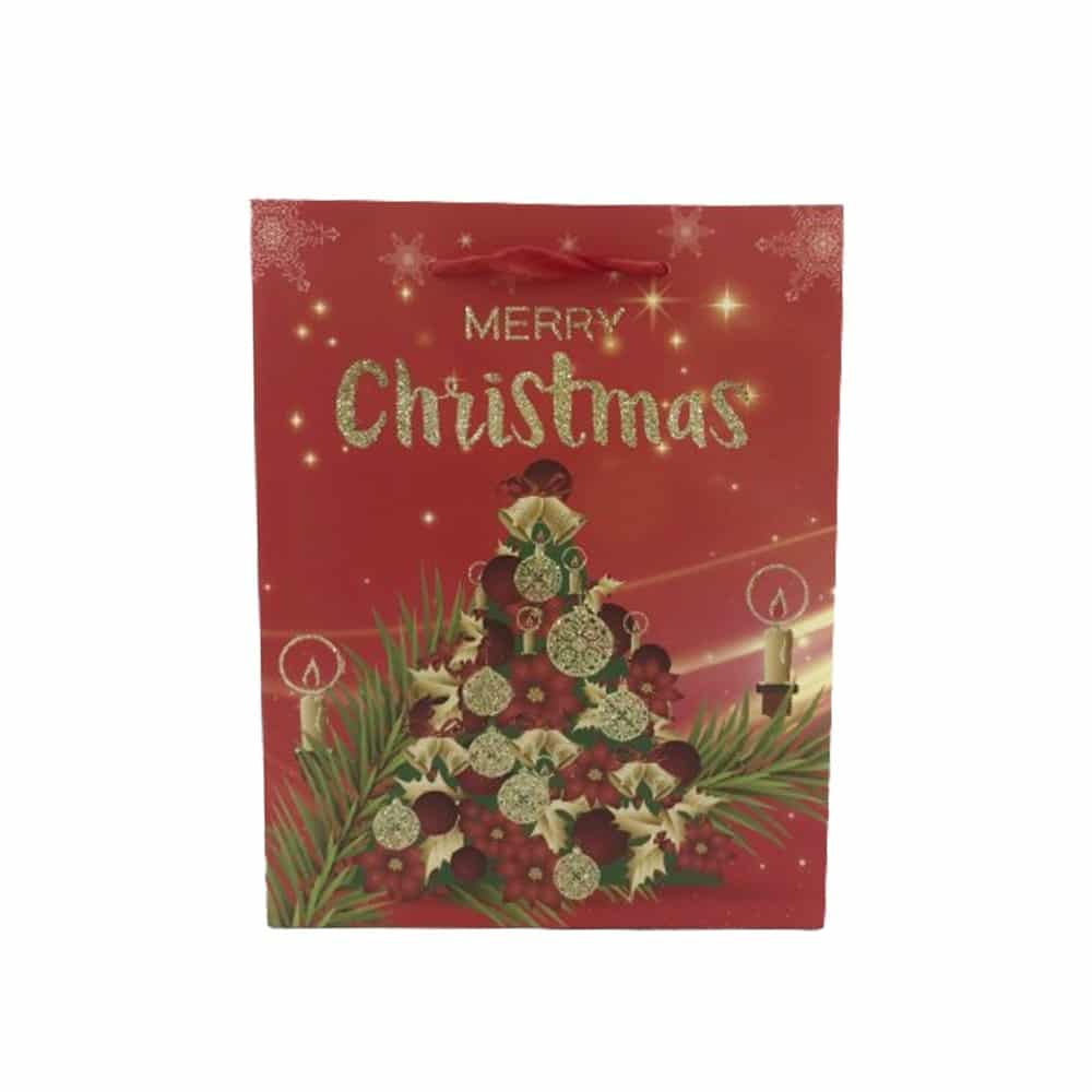 Χριστουγεννιατικη Σακουλα Merry Christmas Glitter Tree 23X18X10 Εκ