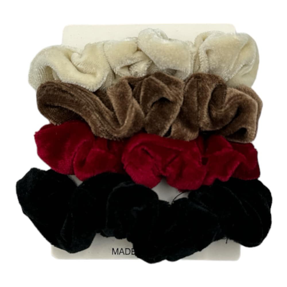 Scrunchies Μαλλιων Γουνινα Λεπτα 4Τμχ