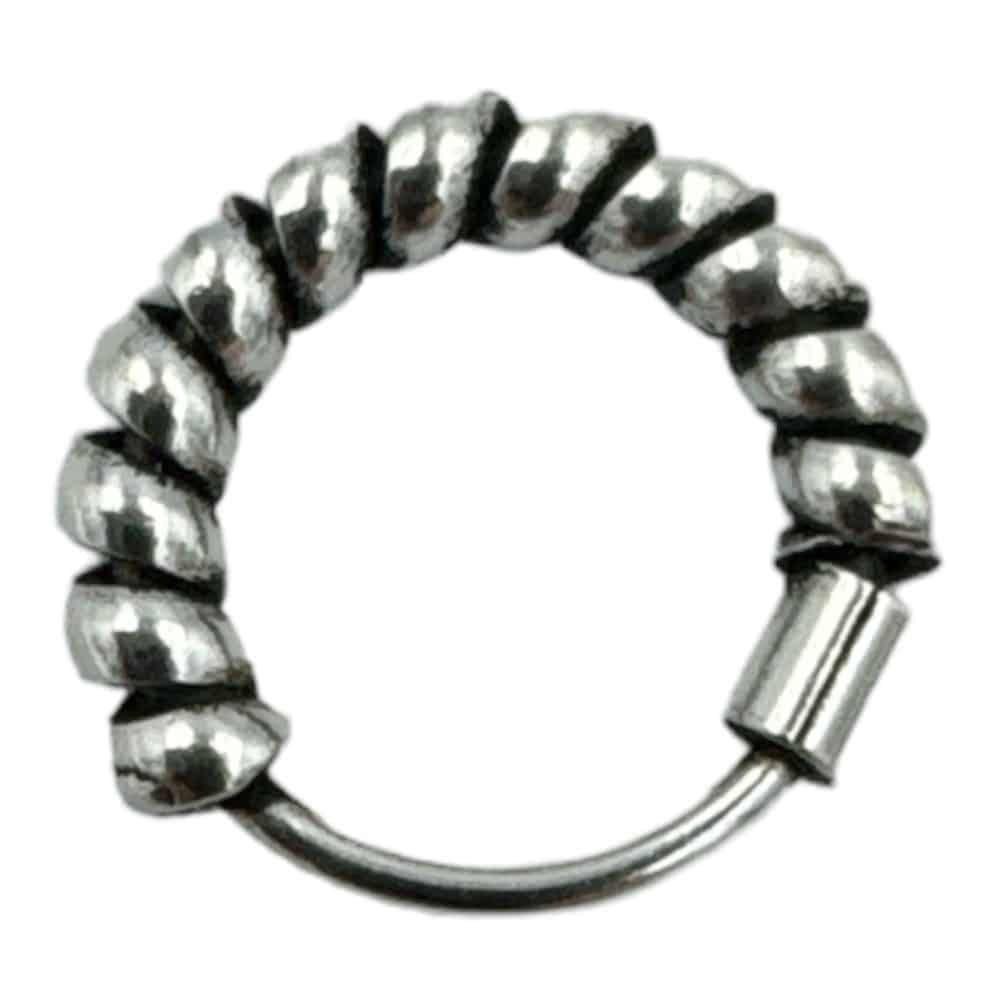 AsimiΑσημένιο Στριφτό Χοντρό Κρικάκι Μύτης 10mm 1 Τεμάχιοpapell.gr