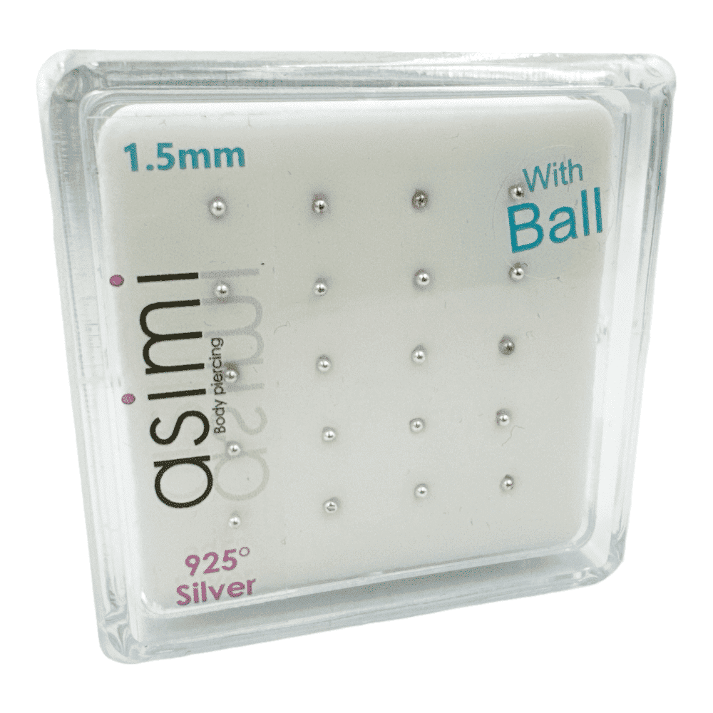 AsimiΑσημενιο Σκουλαρικι Μυτης Μπιλια 1.5Mm Με Μπιλιαpapell.gr