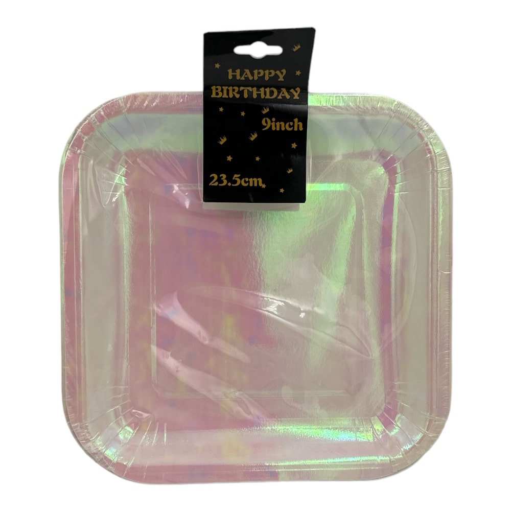 Πιατακια Party Τετραγωνα Ιριδιζον Χρωμα 23.5Cm 10Pcs