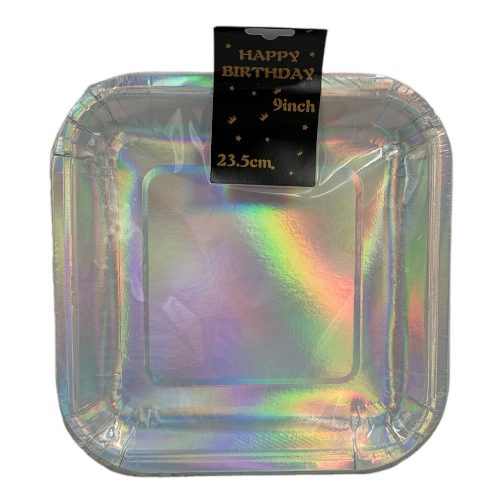 Πιατακια Party Τετραγωνα Ιριδιζον Χρωμα 23.5Cm 10Pcs