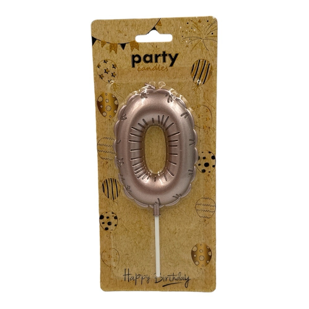 Κερι Αριθμος Ροζ Gold 9Cm No