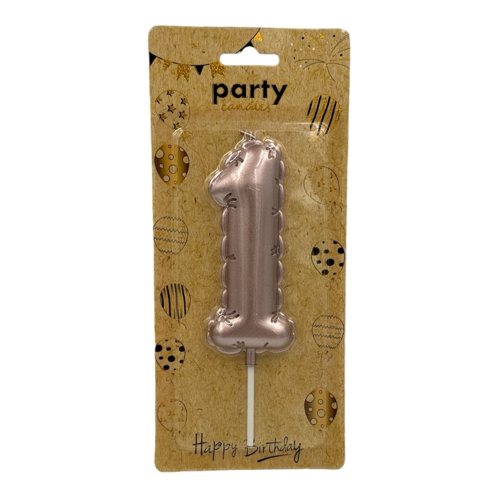 Κερι Αριθμος Ροζ Gold 9Cm No