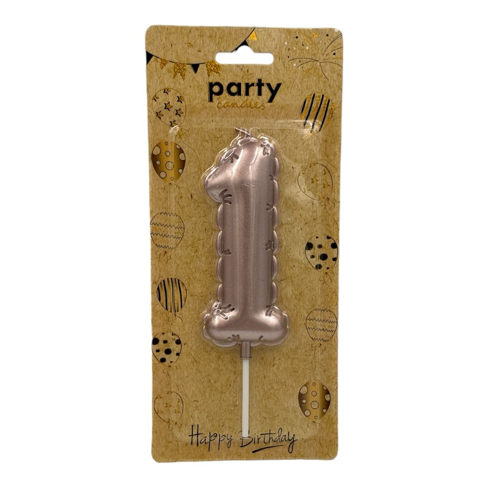 Κερι Αριθμος Ροζ Gold 9Cm No