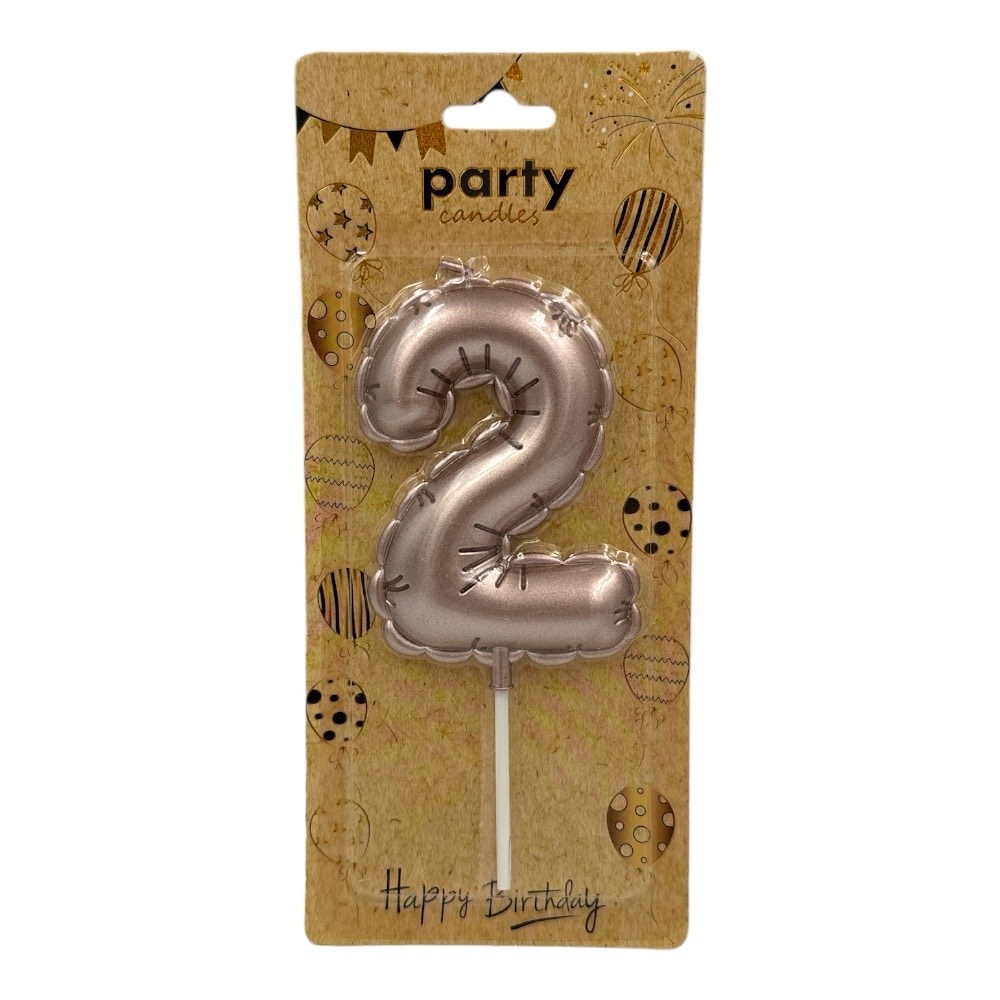 Κερι Αριθμος Ροζ Gold 9Cm No