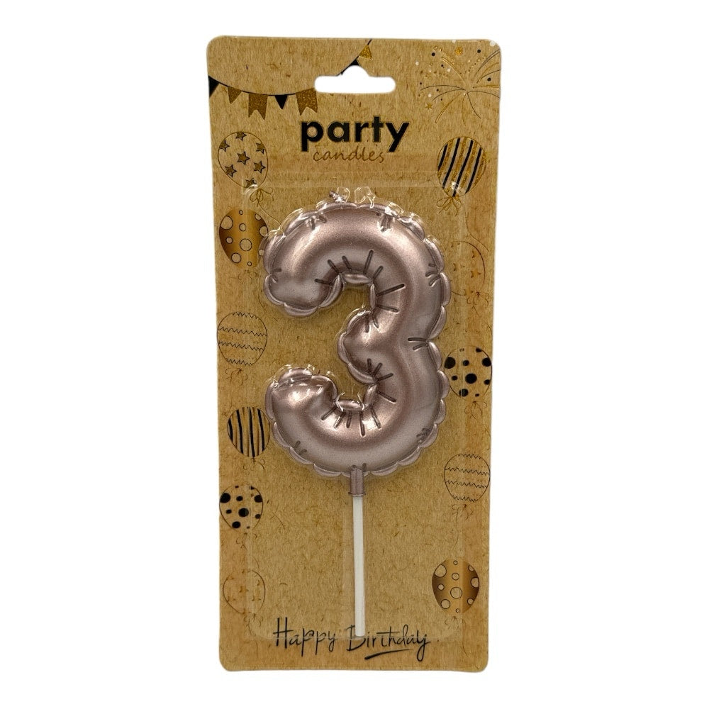 Κερι Αριθμος Ροζ Gold 9Cm No