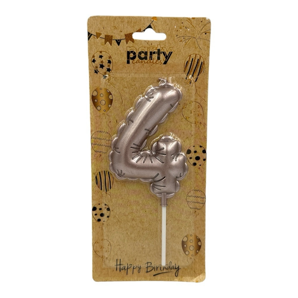 Κερι Αριθμος Ροζ Gold 9Cm No