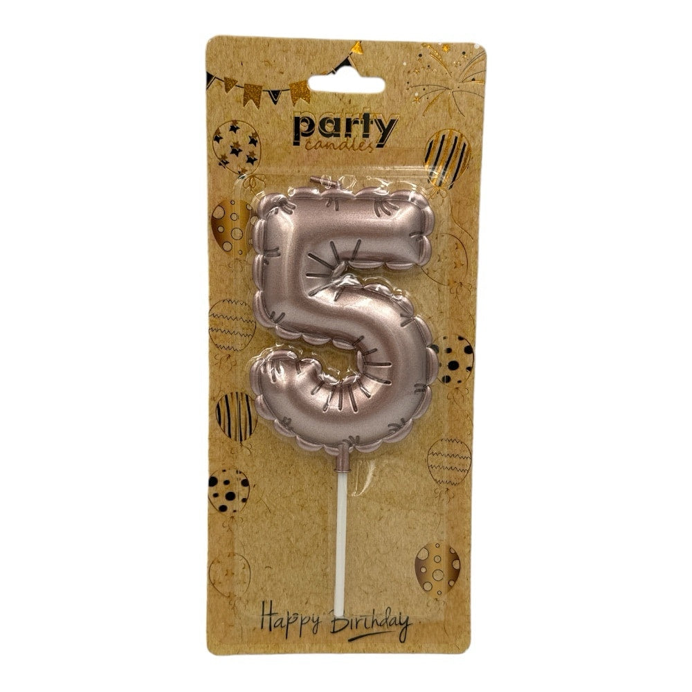 Κερι Αριθμος Ροζ Gold 9Cm No