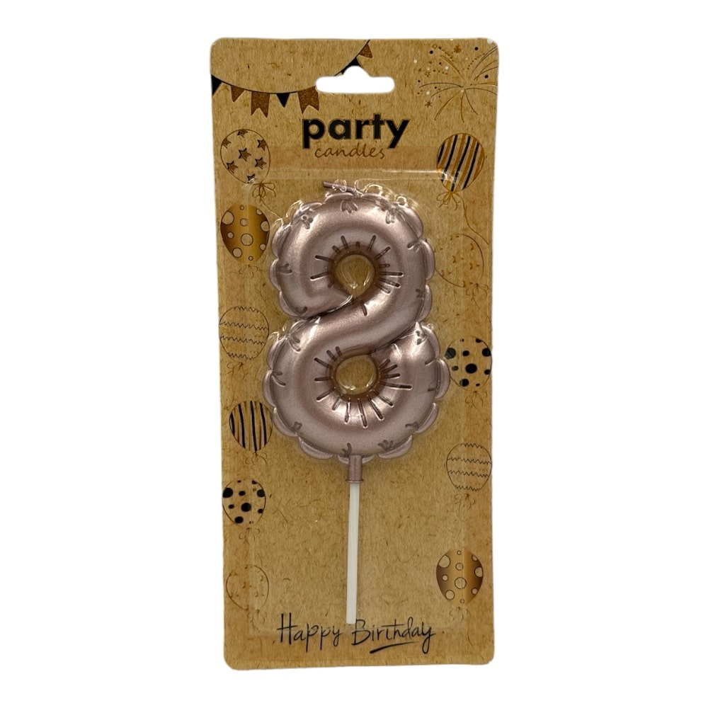 Κερι Αριθμος Ροζ Gold 9Cm No