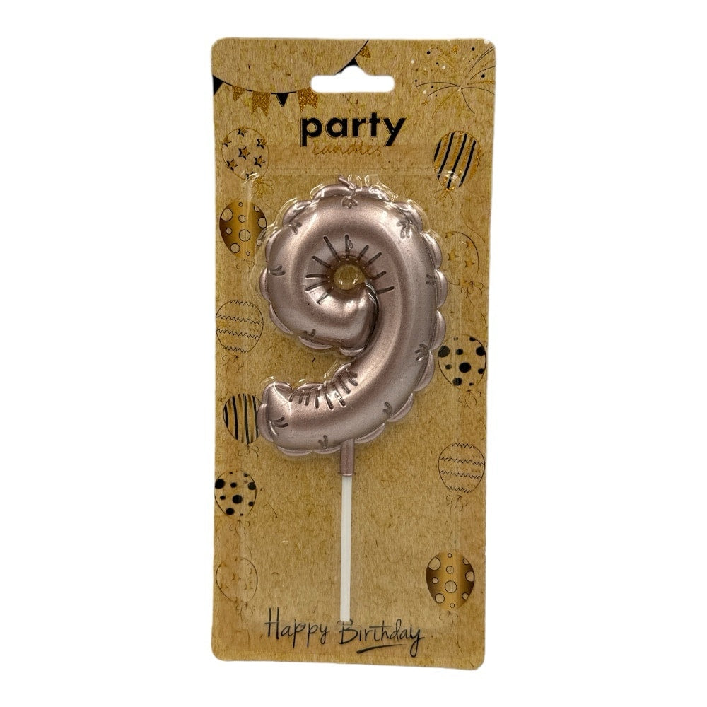 Κερι Αριθμος Ροζ Gold 9Cm No